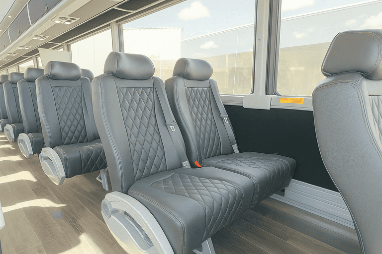 interior of Bellevue Shuttle Bus Rentals charter bus